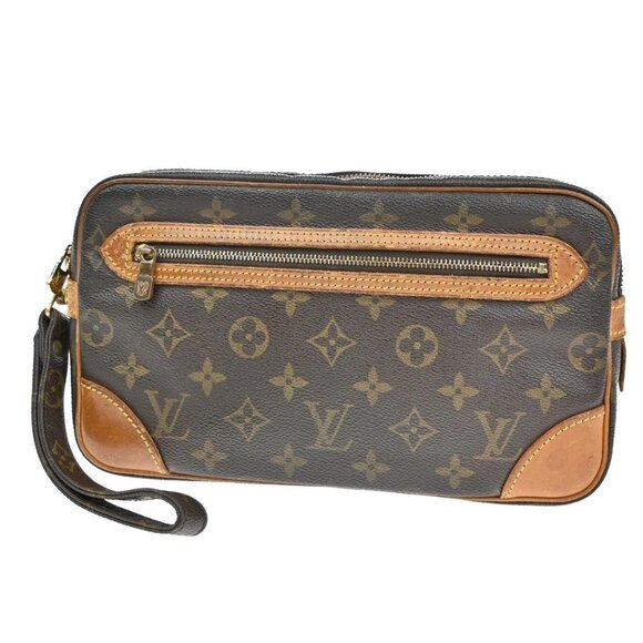 LOUIS VUITTON Marly Dragonne GM Clutch Hand Bag Monogram Brown M51825 67YH389 - Picture 1 of 12